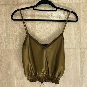 Zara Satin Cropped Tank (Medium)